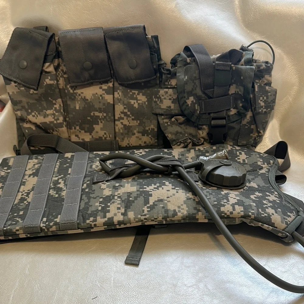 Gray and Black Tactical Backpack with MOLLE System